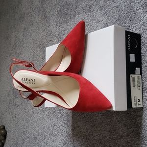 Alfani size 7 red suede sling back